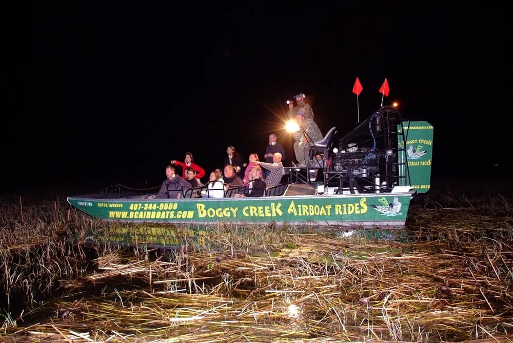 Airboat night tour with spotlight